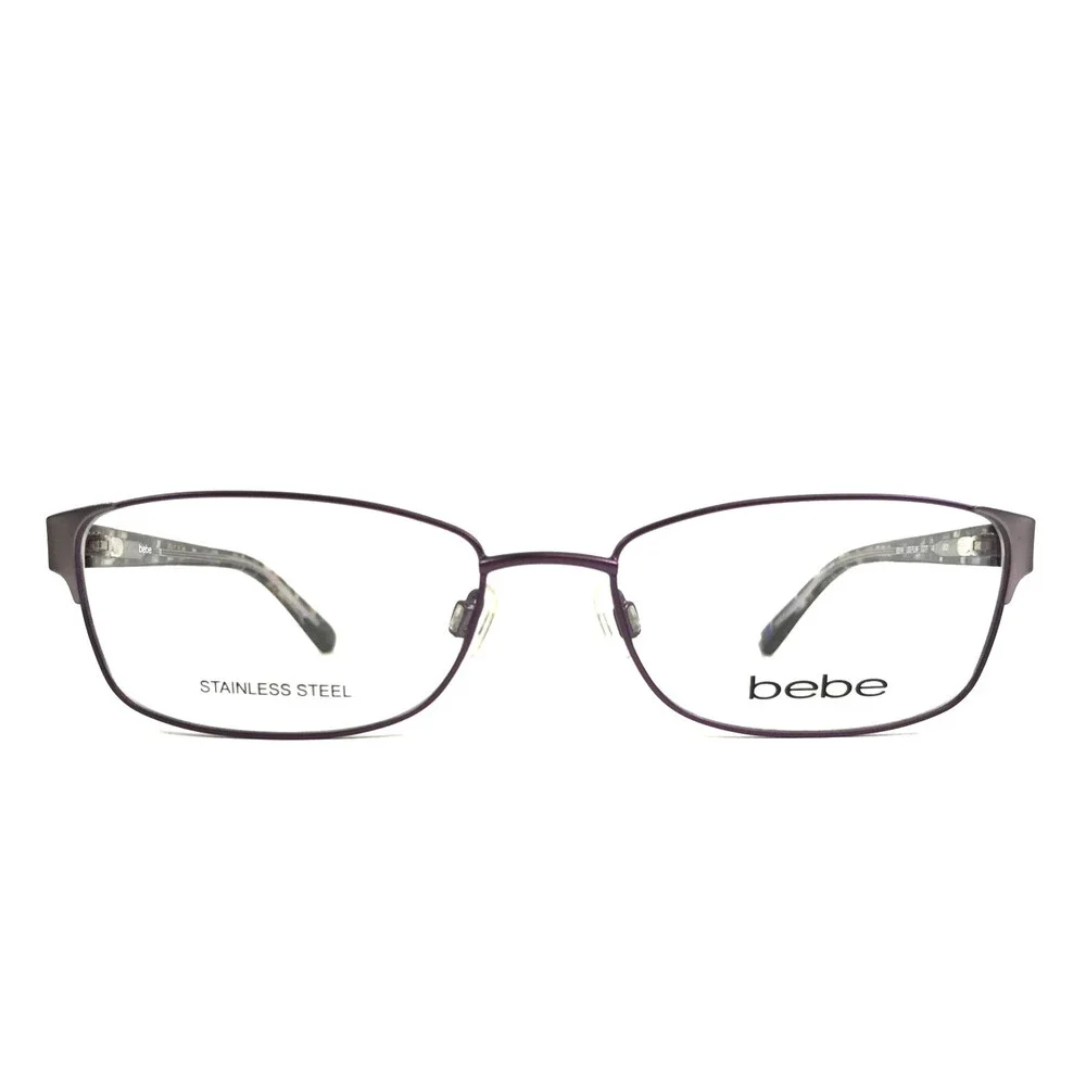 Bebe Eyeglasses Frames BB5144 500 PLUM Brown Purple Rectangle Full Rim 53-17-140